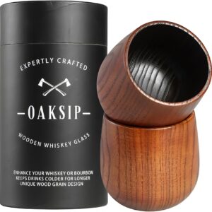 Oaksip Charred Wooden Whiskey Glass