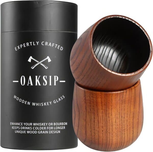 Oaksip Charred Wooden Whiskey Glass