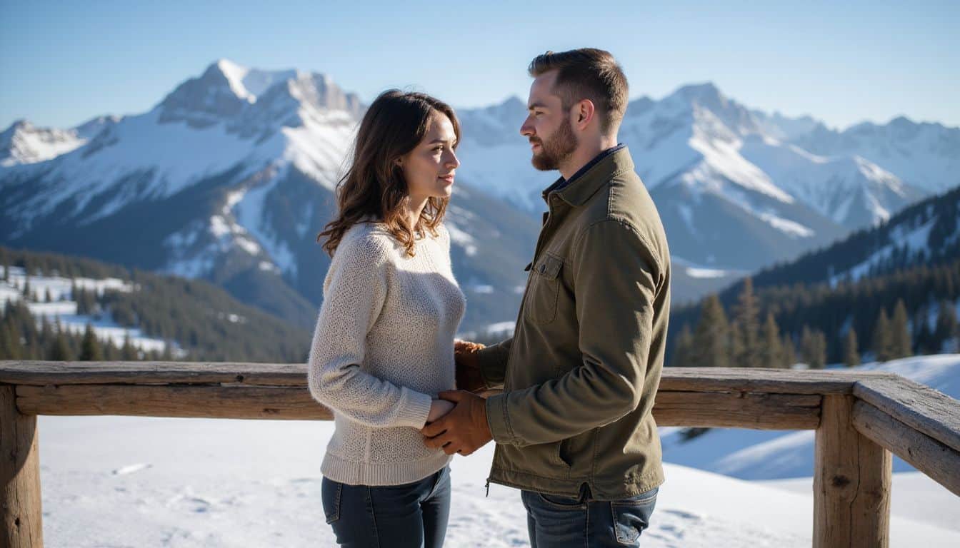 A couple exchanges vows at the Elk Camp gondola site in Aspen's picturesque mountain scenery. A couple exchanges vows at the Elk Camp gondola site in Aspen's picturesque mountain scenery.
