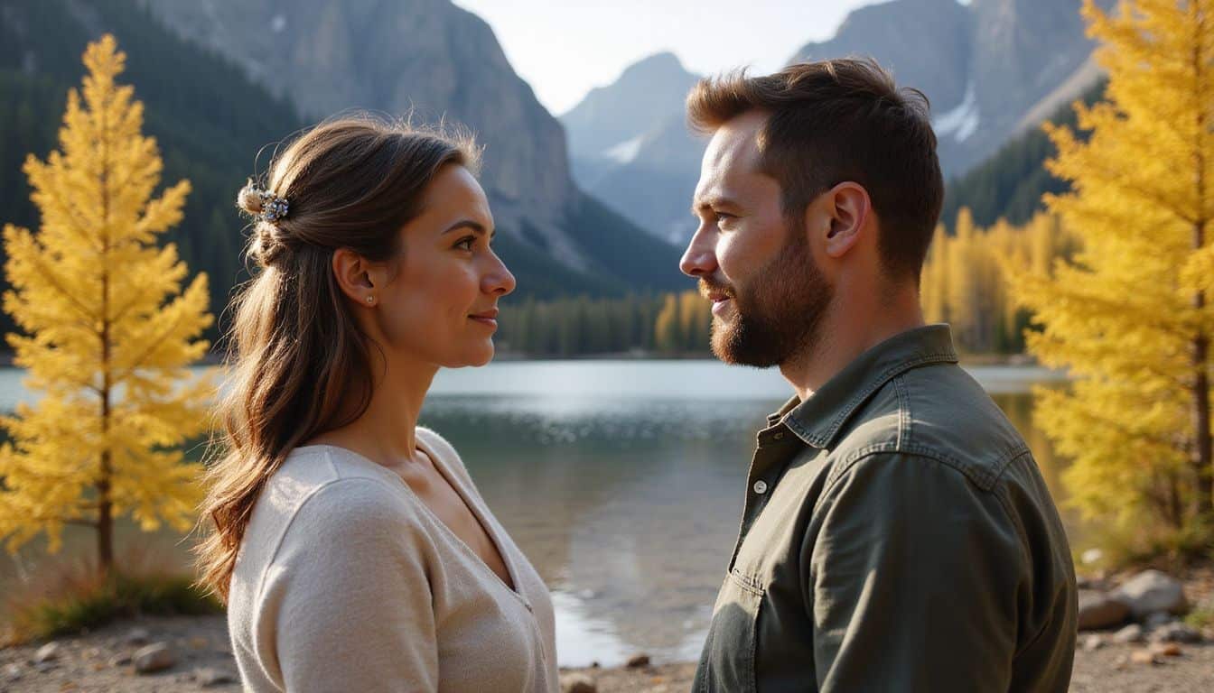 A couple exchanges vows outdoors in Rocky Mountain National Park, surrounded by stunning peaks and vibrant fall foliage. A couple exchanges vows outdoors in Rocky Mountain National Park, surrounded by stunning peaks and vibrant fall foliage.