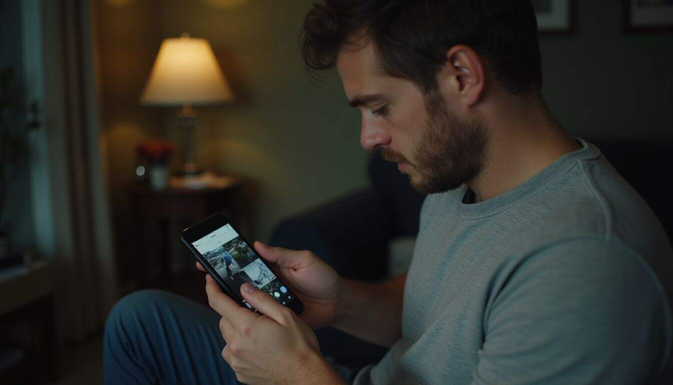 Man reviews crash photos on his smartphone, preparing to upload them. Man reviews crash photos on his smartphone, preparing to upload them.
